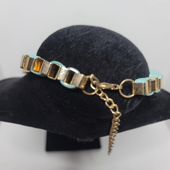 Fashion Jewelry Necklace Ribbon‎ laced Jeweled Chunky Studded (J8 - Picture 5 of 6